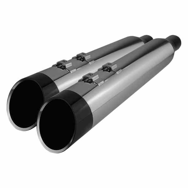 取寄せ HP-PLUS 4.5 スリップオンマフラー クロームワークス 4-1/2 HP-PlusR Slip-On Mufflers - Chrome with Edge Tip 202685 18011449