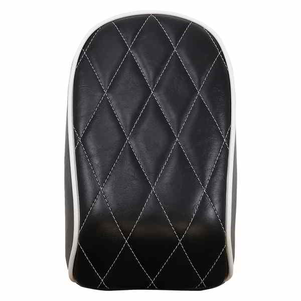 取寄せ ベアボーンズシリーズ ピリオンパッド - ホワイトダイヤモンドステッチ/パイピング ラペラ Bare Bones Pillion Pad - White Diamond - Black - FL/FX '18-'23 LYR-007PDMWTP 08021482