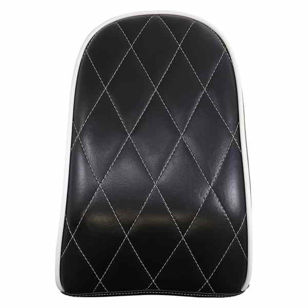 取寄せ Bare Bones シリーズ ピリオンパッド - ホワイトパイピング ラペラ Bare Bones Pillion Pad - Diamond - Black w/ White Stitch - FL/FX '18-'22 LYB-007PDMWTP 08021485