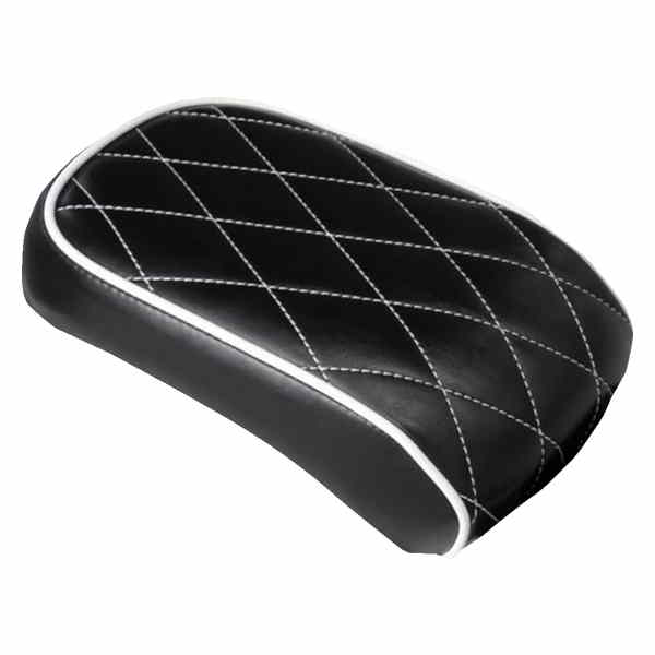 取寄せ ベアボーンズ ソロシート ピリオンパッド ラペラ Bare Bones Pillion Pad - Diamond - Black w/ White Stitch - Softail '08-'17 LXE-007PDMWTP 08021528