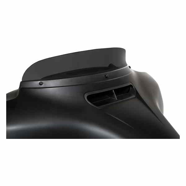 取寄せ OEMバットウィングフェアリング用の3つのネタバレフロントガラス メンフィスシェード Spoiler Shield - 3 - Dark Black Smoke - FLH MEP87810 23100676