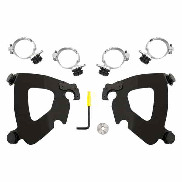 取寄せ メンフィスシェードガントレットフェアリング メンフィスシェード Gauntlet Mounting Kit - Black - FXDL '14-'17 MEB2014 23200180
