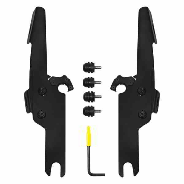 取寄せ ファット/スリム フロントガラス トリガー ロック コンプリート マウント キット メンフィスシェード Batwing Fats/Slim Mounting Kit - Black - FLHRS/XS MEB2041 23200245