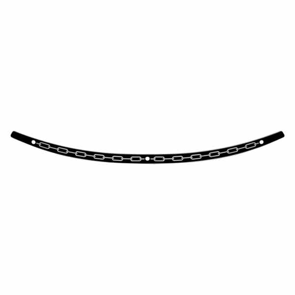取寄せ ステンレス鋼のフロントガラストリム メンフィスシェード Windshield Trim - Black - Chain - FLH '96-'13 MEB0944 23500362