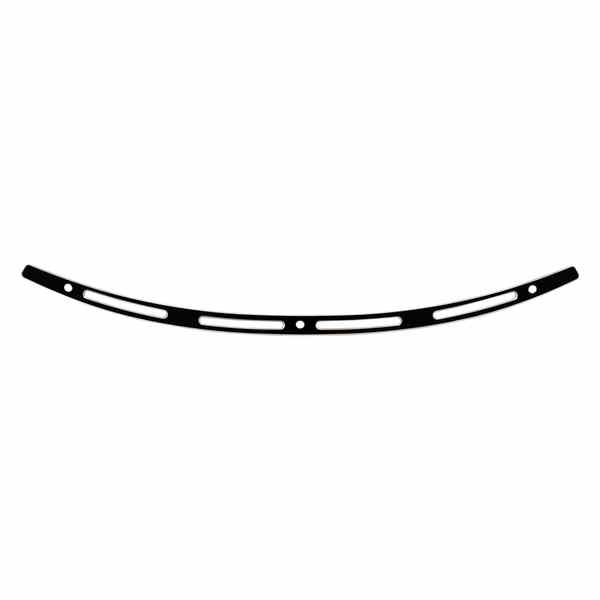 取寄せ ステンレス鋼のフロントガラストリム メンフィスシェード Windshield Trim - Black - Slots - FLH '96-'13 MEB0945 23500364