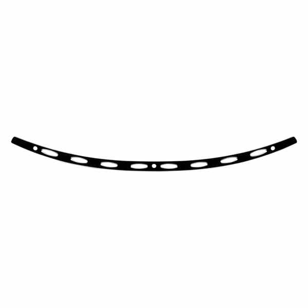 取寄せ ステンレス鋼のフロントガラストリム メンフィスシェード Windshield Trim - Black - Oval - FLH '96-'13 MEB0946 23500366