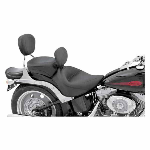 取寄せ 取り外し可能なバックレストを備えたワイドスタイルのソロシート マスタング Wide Solo Seat - With Backrest - Vintage - Black - Smooth - Softail '06-'10 79530 08020532