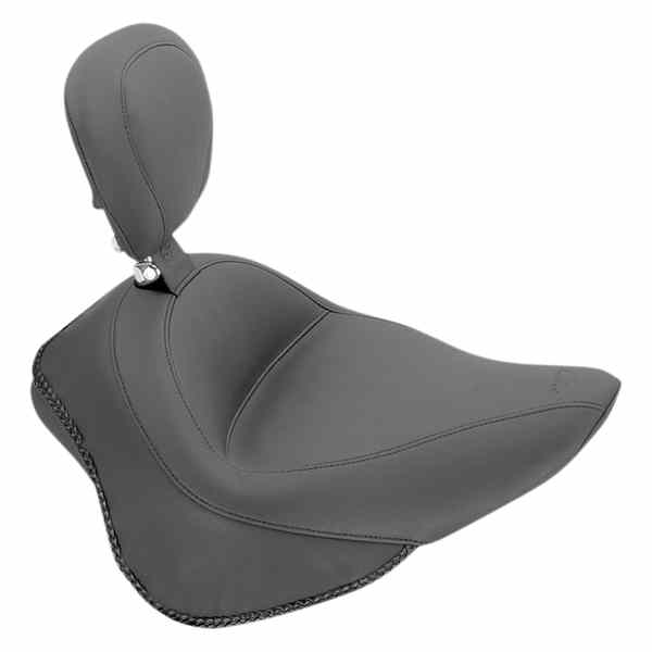 取寄せ 取り外し可能なバックレストを備えたワイドスタイルのソロシート マスタング Wide Solo Seat - With Backrest - Vintage - Black - Smooth 79742 08020765