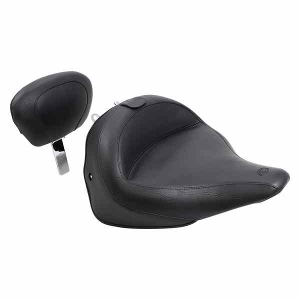 取寄せ 取り外し可能なバックレストを備えたワイドスタイルのソロシート マスタング Wide Solo Seat - With Backrest - Vintage - Black - Smooth 79914 08020893