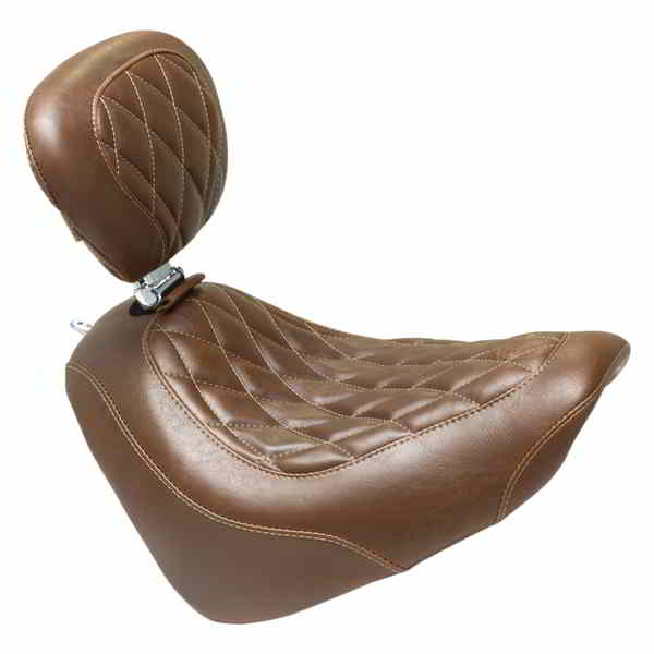 取寄せ トリッパーソロシート マスタング Seat - Wide Tripper? Solo - with Backrest - Diamond - Brown 83013 08021227