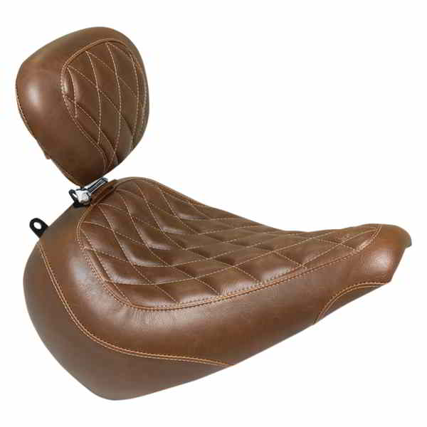 取寄せ トリッパーソロシート マスタング Seat - Wide Tripper? Solo - with Backrest - Diamond - Brown 83022 08021233