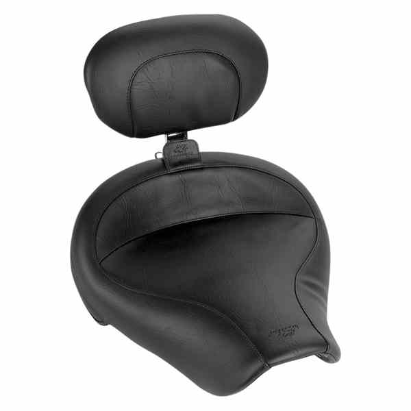 取寄せ 取り外し可能なバックレストを備えたワイドスタイルのソロシート マスタング Wide Solo Seat - With Backrest - Vintage - Black - Smooth - FXDWG '96-'03 79129 08030182