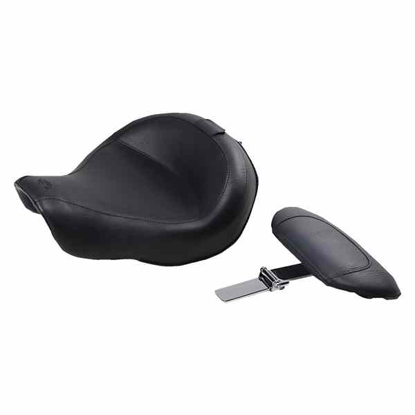 取寄せ 取り外し可能なバックレストを備えたワイドスタイルのソロシート マスタング Wide Solo Seat - With Backrest - Vintage - Black - Smooth - FXD '06-'17 79358 08030312