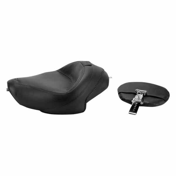 取寄せ 取り外し可能なバックレストを備えたワイドスタイルのソロシート マスタング Wide Solo Seat - With Backrest - Vintage - Black - Smooth - XL '04-'21 79429 08040308