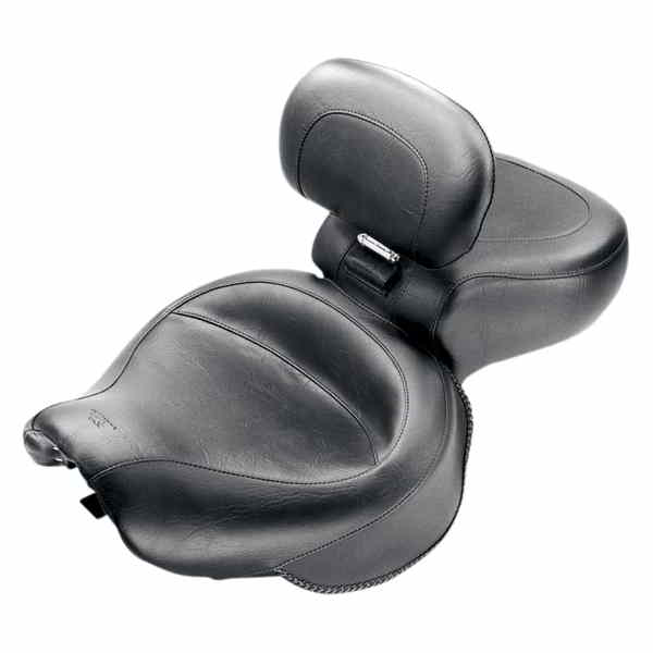 取寄せ ビンテージワイド2アップツーリングシート マスタング Seat - Vintage - Wide - Touring - With Driver Backrest - One-Piece - Smooth - Black - VT1100 79239 08100416