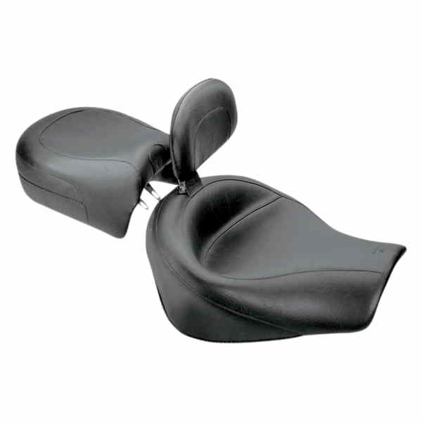 取寄せ ビンテージワイド2アップツーリングシート マスタング Seat - Vintage - Wide - Touring - With Driver Backrest - Two-Piece - Smooth - Black - Valkyrie 79141 08100494