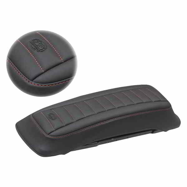 取寄せ サドルバッグリッドカバー マスタング Saddlebag Lid Covers - Black/Red - '93-'13 FL 77637AB 35011904