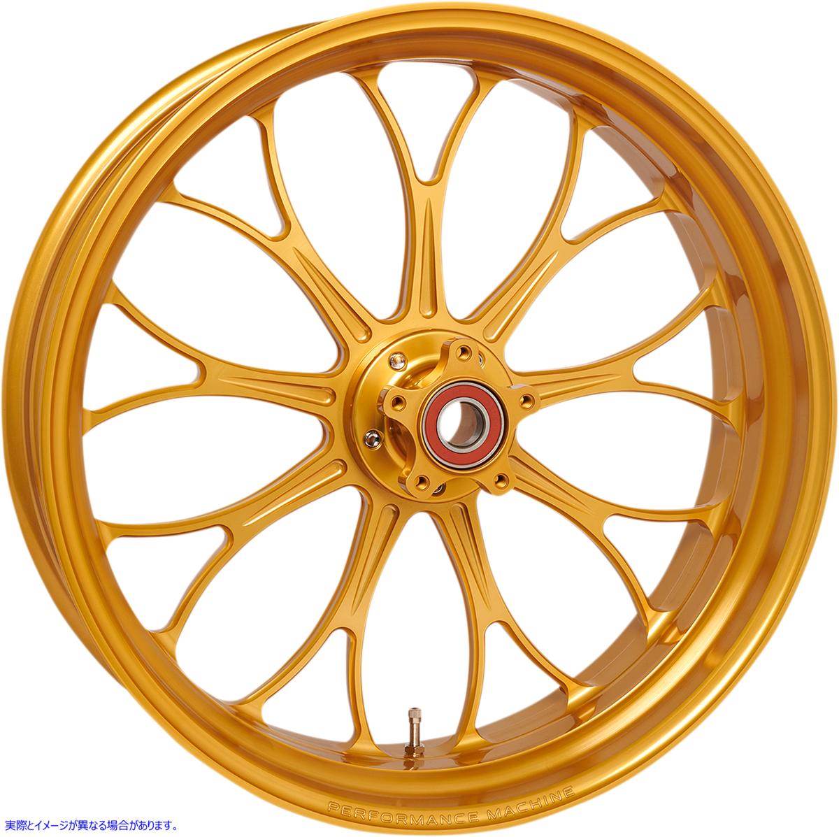 【並行輸入品】 パフォーマンスマシーン (PM) ホイール - Revolution - デュアルディスク - フロント - Gold Ops - 21インチx3.50インチ - ABSなし 1202-7106R-RVNAJAP-G 020