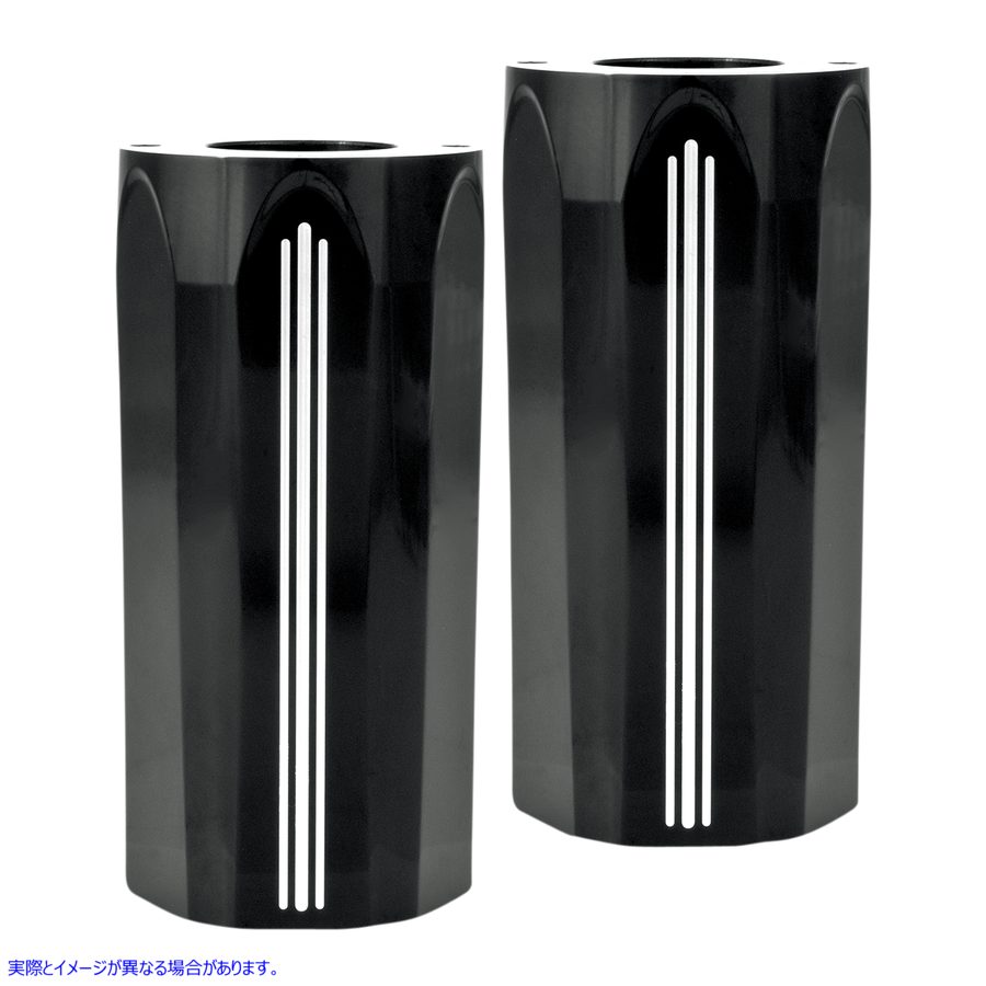 取寄せ フォークスライダーカバー - 技術 パフォーマンスマシーン (PM) Fork Slider Covers - Tech - Contrast Cut 0208-2102-BM 04110097