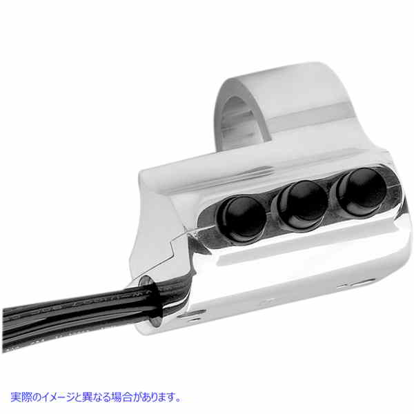 取寄せ 輪郭ビレットハンドルバースイッチ パフォーマンスマシーン (PM) Switch Assembly - Right Side - Three Button - Chrome 0062-2032-CH 06160096
