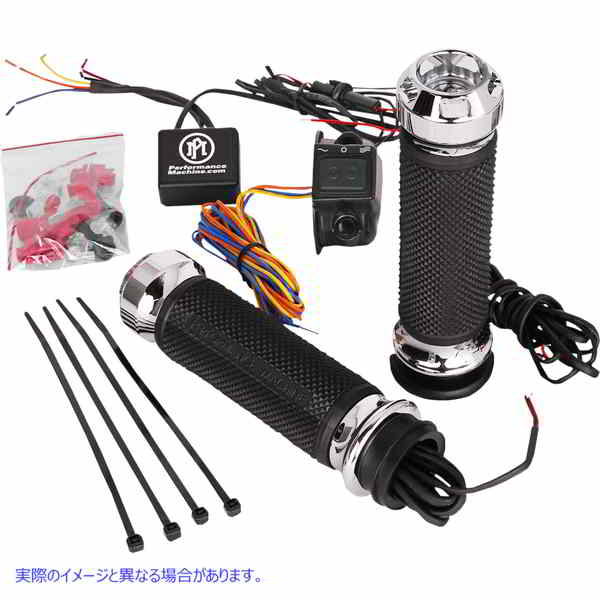 取寄せ 頂点加熱グリップ パフォーマンスマシーン (PM) Grips - Apex - Heated - TBW - Chrome 0063-2093-CH 06310278