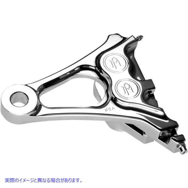 取寄せ 4ピストンディファレンシャルボアキャリパー パフォーマンスマシーン (PM) 4-Piston Caliper - Rear - Chrome - 08-17 Softail 1256-0077-CH 17010379