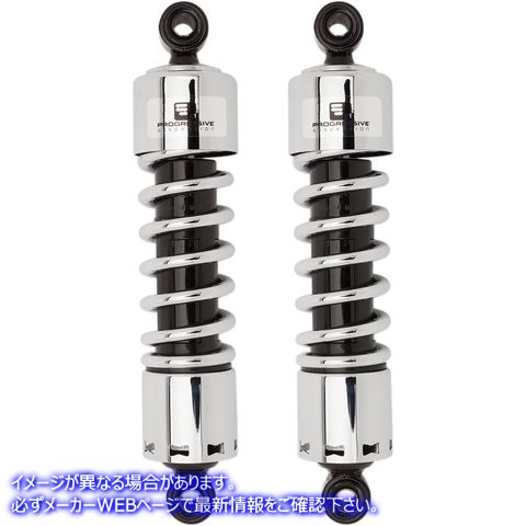 取寄せ 412シリーズショック - ブラック/クロム プログレッシブ サスペンション 412 Series Shock - 12 - Standard - Chrome - Dyna 412-4036C DS310060