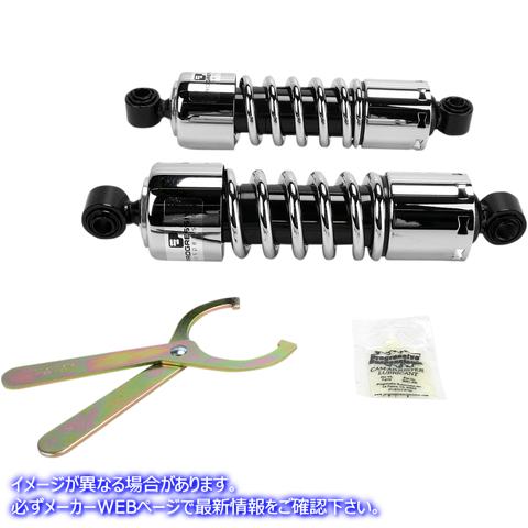 取寄せ 412シリーズショック - ブラック/クロム プログレッシブ サスペンション 412 Series Shock - 11 - Standard - Chrome - Dyna 412-4037C DS310061