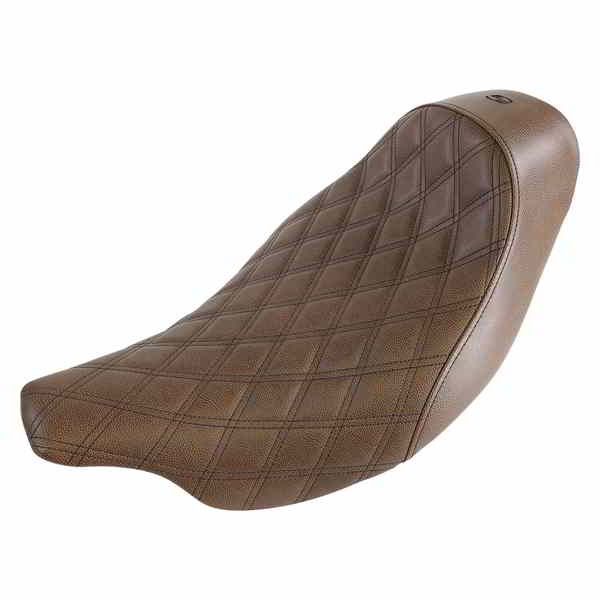 取寄せ 反逆格子ステッチソロシート サドルマン Renegade Solo Seat - Lattice Stitched - Brown - '08-'23 FL 808-07B-002BLS 08011037