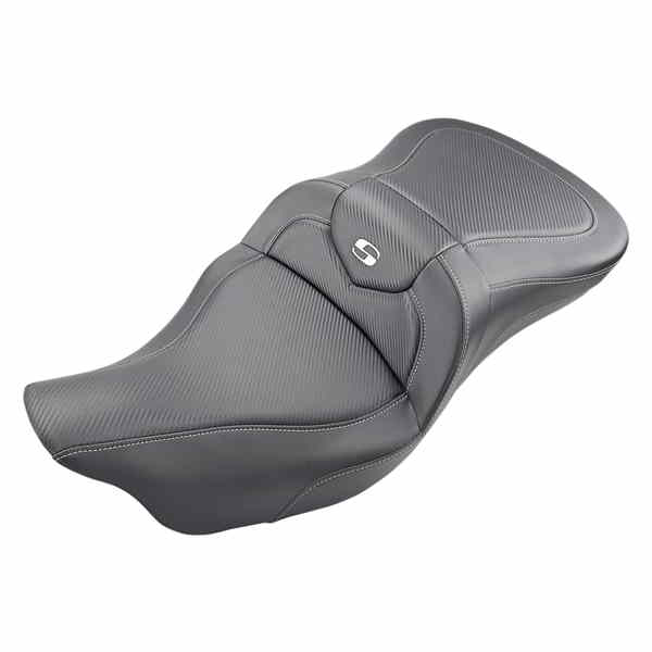 取寄せ Roadsofa?Trikeシート サドルマン Roadsofa? Seat - Carbon Fiber - without Backrest - Black - '09-'23 FLHTCUTG 808-07B-185T 08011202
