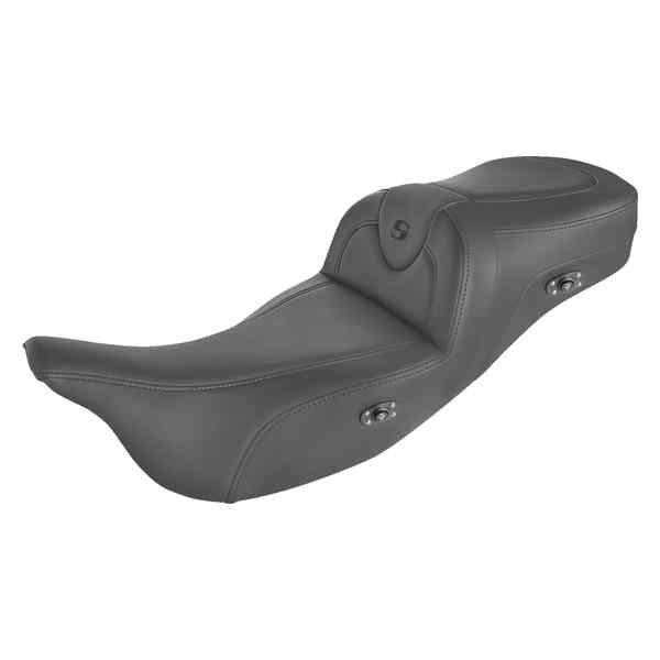 取寄せ Trikes用のHeated Roadsofa?シート サドルマン Heated RoadSofa? Seat - Without Backrest - Black w/Black Stitching - Trikes 808-07B-187THCT 08011406