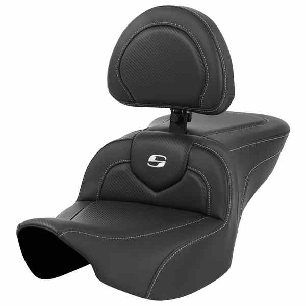 【並行輸入品】 サドルマン ロードソファ  シート - カーボンファイバー - シルバーステッチ/シルバーロゴ - バックレスト付き - FL 23-24 823-07-185BR 08011632