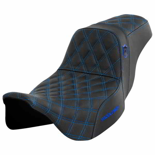 【並行輸入品】 サドルマン プロシリーズ SDC パフォーマンスシート - バックレストなし - ブルーステッチ - FLH/FLT 08-23 SC80807BLU 08011655