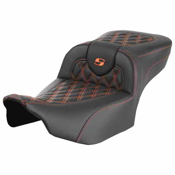 【並行輸入品】 サドルマン ロードソファ  エクステンデッドリーチシート - バックレストなし - ラティス - オレンジステッチ - FLTR/FLHX 23-24 823-07-18403 08011727