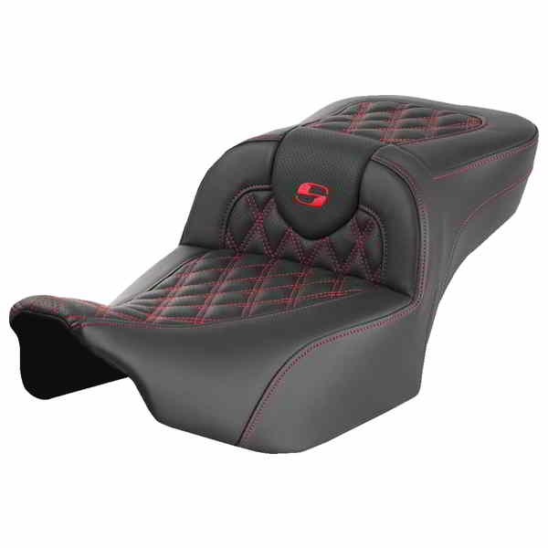 【並行輸入品】 サドルマン ロードソファ  エクステンデッドリーチシート - バックレストなし - ラティスステッチ - レッドステッチ - FLTR/FLHX 23-24 823-07-18404 08011728
