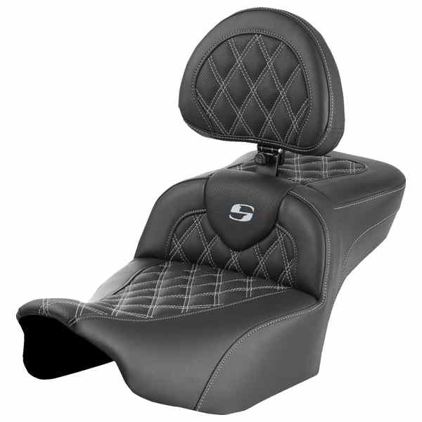 【並行輸入品】 サドルマン ロードソファ  エクステンデッドリーチシート - バックレスト付き - ラティスステッチ - シルバーステッチ - FLTR/FLHX 23-24 823-07-184B5 08011735