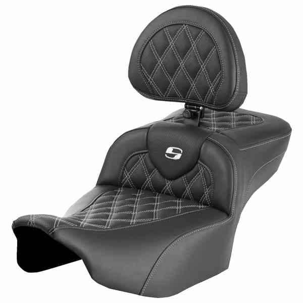 【並行輸入品】 サドルマン ロードソファ  エクステンデッドリーチシート - バックレスト付き - ラティスステッチ - ホワイトステッチ - FLTR/FLHX 23-24 823-07-184B6 08011736