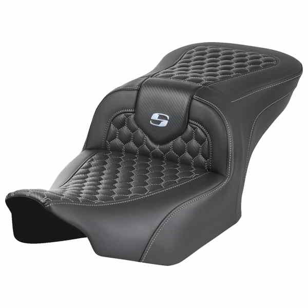 【並行輸入品】 サドルマン ロードソファ  シート - バックレストなし - ハニカム - シルバーステッチ - FLTR/FLHX 23-24 823-07-18905 08011746