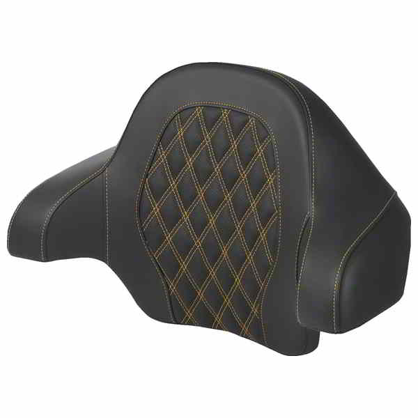 【並行輸入品】 サドルマン Tour-PakR バックレストパッド - ラティスステッチ - ゴールドステッチ - FL 14-24 814-07-18407 08011815