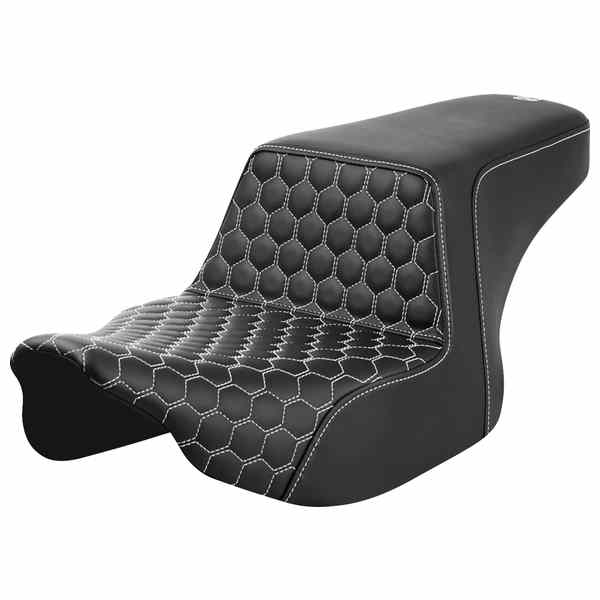 【並行輸入品】 サドルマン ステップアップシート - フロントハニカム - ホワイトステッチ - FL 23-24 823-07-17706 08011830
