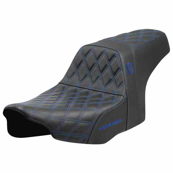 【並行輸入品】 サドルマン プロシリーズ SDC パフォーマンスシート - ブルーステッチ - バックレストなし - FLT/FLH 23-24 SC82307D1 08012000