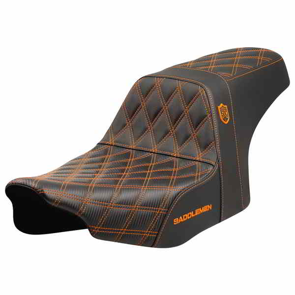 【並行輸入品】 サドルマン プロシリーズ SDC パフォーマンスシート - オレンジステッチ - バックレストなし - FLT/FLH 23-24 SC82307D3 08012002