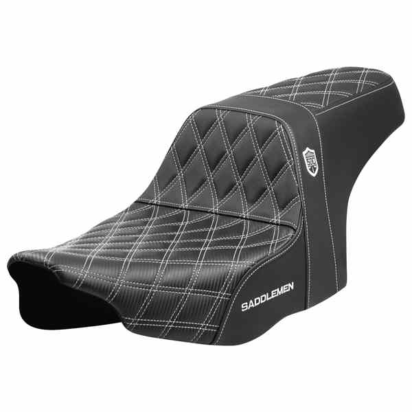 【並行輸入品】 サドルマン プロシリーズ SDC パフォーマンスシート - ホワイトステッチ - バックレストなし - FLT/FLH 23-24 SC82307D6 08012005