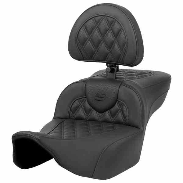 【並行輸入品】 サドルマン ヒーター付きロードソファ シート - エクステンデッドリーチ - ラティスステッチ - バックレスト付き - FLT/FLH ’23-‘24 823-07-184C0 08012041