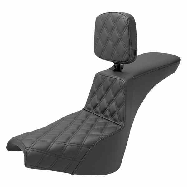 取寄せ ツアーステップアップシート サドルマン Tour Step-Up Seat - Rider Backrest - Front Lattice Stitch - FXBB/FXST '18-'23 818-30-192BR 08021521