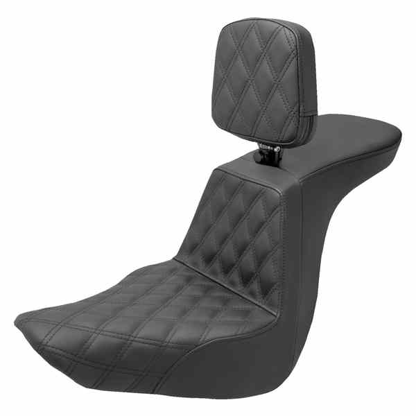 取寄せ ツアーステップアップシート サドルマン Tour Step-Up Seat - Rider Backrest - Front Lattice Stitch - FLSB/FXLR '18-'23 818-29-192BR 08021525