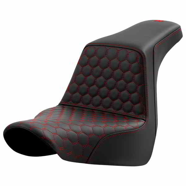 【並行輸入品】 サドルマン ステップアップシート - ハニカム - レッドステッチ - FL/FX 18-24 818-29-17704 08021581