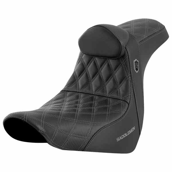【並行輸入品】 サドルマン プロシリーズ SDC パフォーマンスシート - バックレスト付き - グレーステッチ - FL/FX 18-23 SC81829GRERT 08021599