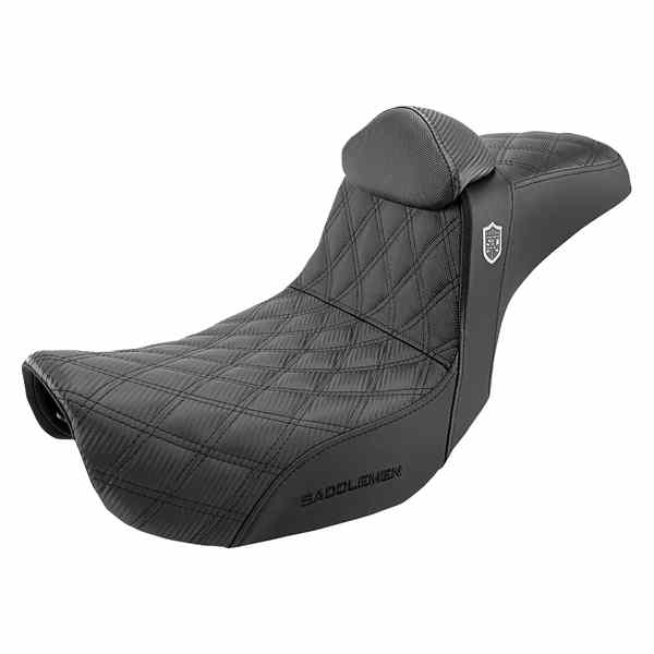取寄せ プロシリーズSDCパフォーマンスグリップシート サドルマン Pro Series SDC Performance Seat - with Backrest - Lattice Stitch/Lumbar Gripper - FLD/FXD '06-'17 SC80604DBKRT 08030630