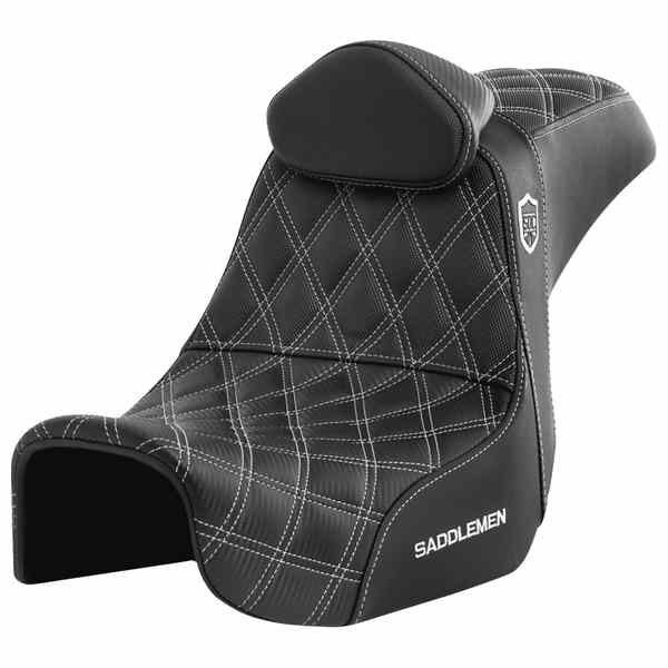 【並行輸入品】 サドルマン プロシリーズ SDC パフォーマンスシート - バックレスト付き - ホワイトステッチ - ダイナ 06-17 SC80604WHIRT 08030738